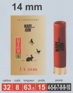 cartouches de chasse Mary Arm, Calibre 32 cartouches de chasse Mary Arm, Calibre 32